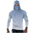 thumbnail image 1 of Dagegui Men's Pullover Sun Hoodie with Built-In Face Mask Rash Guard UPF Long Sleeve Cooling UV Protection Fishing Shirt Summer Tops Navy XL, 1 of 5