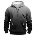 thumbnail image 1 of Dagegui Men's Quarter Zip Hoodie Trendy Gradient Color Pullover Long Sleeve Hooded Sweatshirt Big and Tall Athletic Workout Tops with Pocket Dark Gray XS, 1 of 5