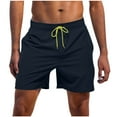 thumbnail image 1 of Dagegui Men's Quick Dry Surfing Shorts Drawstring Elastic Waist Beach Swimming Shorts with Liner Summer Bathing Suits Navy S, 1 of 6