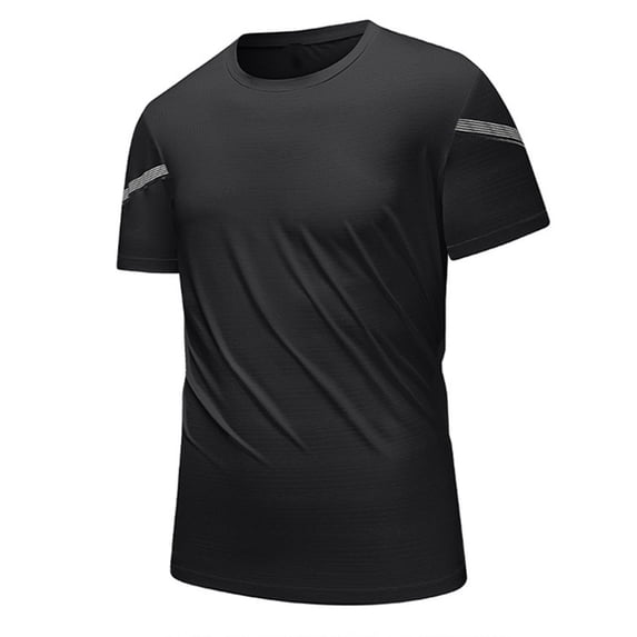 Dagegui Men's Short Sleeve Fishing T-Shirt Quick Dry Rash Guard Athletic Top Summer Black Tee Performance Running Training Shirts M