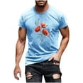 thumbnail image 1 of Dagegui Men's Short Sleeve Shirts Trendy Flower Graphic T-Shirts Summer Crewneck Pullover Top Big and Tall Running Athletic Shirt Tees Light Blue 3XL, 1 of 4