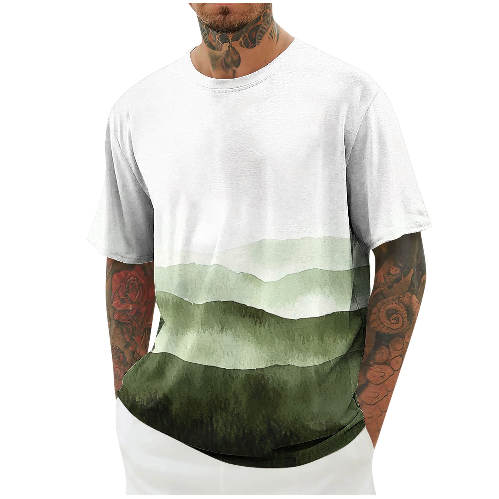 Dagegui Men's Sport T-Shirts Basic Crewneck Short Sleeve Shirts Big and ...