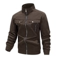 thumbnail image 1 of Dagegui Men's Stand Collar Jacket Lightweight Fall Zip Up Coats Outdoor Cycling Jackets with Pockets Coffee S, 1 of 4