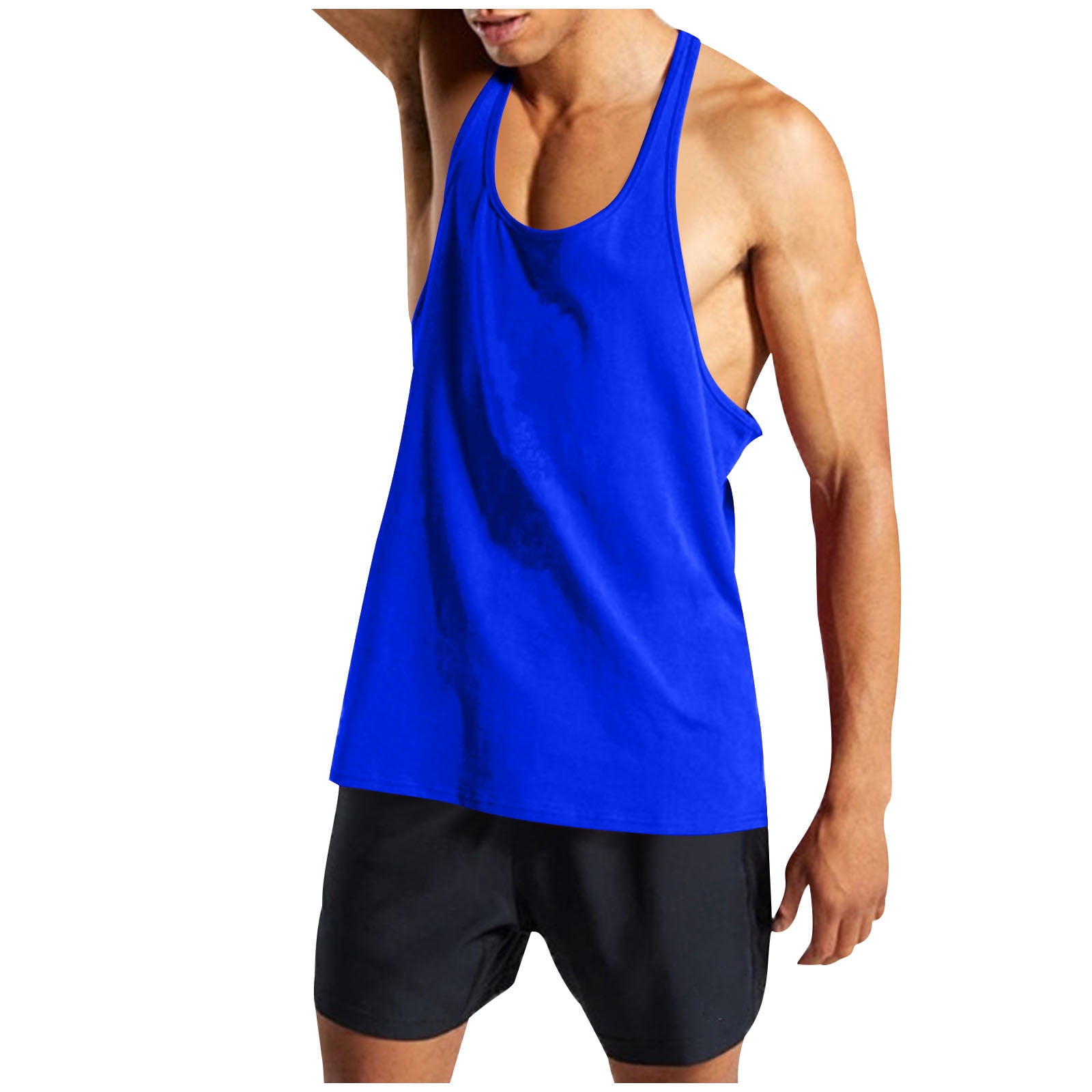 Dagegui Men's Stringer Tank Tops Solid Color Gym Workout Muscle Tee ...