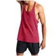 thumbnail image 1 of Dagegui Men's Stringer Tank Tops Solid Color Gym Workout Muscle Tee Summer Sleeveless Bodybuilding Vest Quick Dry Running Training Tanks Wine 2XL, 1 of 7