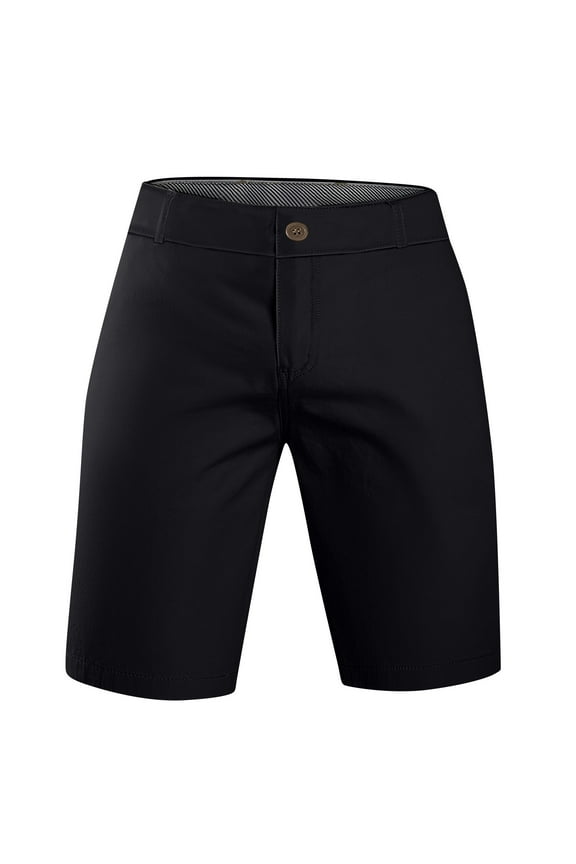 Men's Summer Work Shorts Zip-Front Slim Fit Short Pants Solid Color Semi Formal Business Office Shorts No Belt Black 38