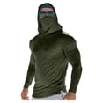 thumbnail image 1 of Dagegui Men's Sun Hoodie with Face Mask Protection UPF 50+ UV Long Sleeve Shirt Summer Rash Guard Performance Fishing Hiking Shirts Army Green S, 1 of 3