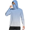thumbnail image 1 of Dagegui Men's Sun Protection Hoodie Shirt UPF 50+ Rash Guards Long Sleeve UV Outdoor Fishing Running Athletic Shirts with Face Mask Light Blue XXL, 1 of 7