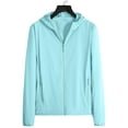 thumbnail image 1 of Dagegui Men's Sun Protection Hoodie Shirt Upf 50+ Long Sleeve Full Zipper Hooded Shirts Lightweight Big and Tall Hiking Sport Coat Tops Light Blue,3XL, 1 of 9