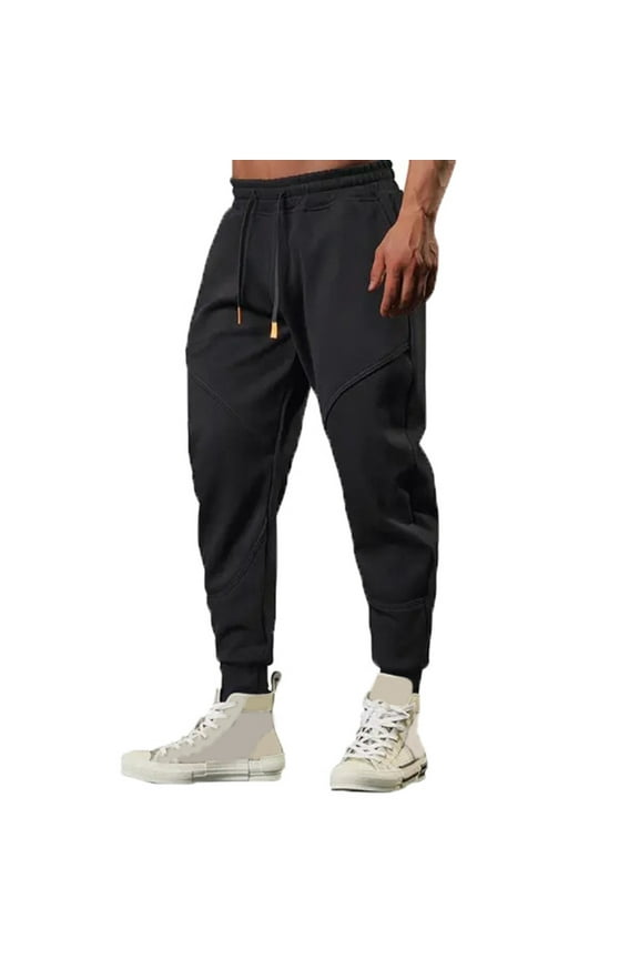 Men's Sweatpants Tapered Jogger Active Training Pants Big and Tall Elastic Waist Sweatpant Slim Fit Fall Running Workout Pant Trousers Black 3XL