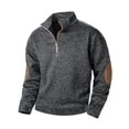 thumbnail image 1 of Dagegui Men's Sweatshirts 1/4 Zip Up Stand Neck Shirts Fall Long Sleeve Pullover Lightweight Outdoor Active Tops Dark Gray S, 1 of 4