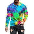thumbnail image 1 of Dagegui Men's Tie Dye Shirts Trendy Long Sleeve Crew Neck T Shirt Big and Tall Outdoor Sport Tees Running Workout Athletic Tops Pullovers Blue,M, 1 of 5