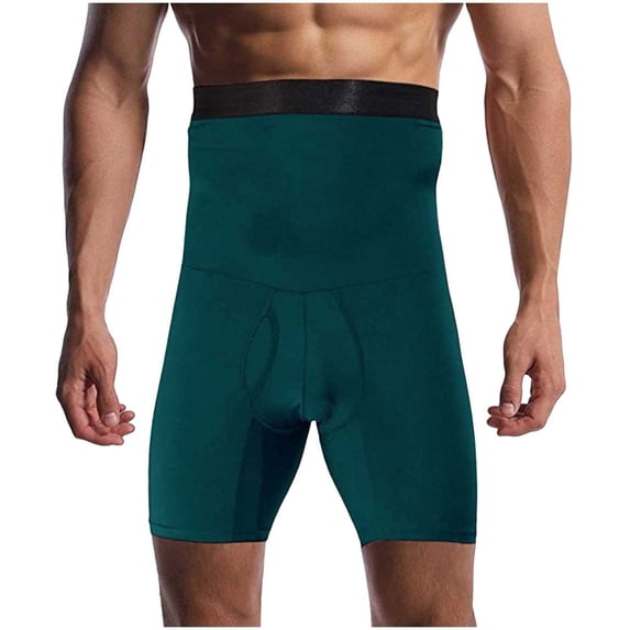 Dagegui Men's Tummy Control Boxer Shorts Summer High Waist Short Pants Big and Tall Shorts Green XXXL