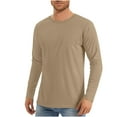 thumbnail image 1 of Dagegui Men's UPF 50+ UV Shirts Lightweight Sun Protection Fishing Shirt Crewneck Long Sleeve Pullover Rash Guard Workout Tops Khaki XXL, 1 of 5