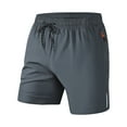 thumbnail image 1 of Dagegui Men's Workout Athletic Shorts Quick Dry Running Training Short Pants Drawstring Elastic Waist Summer Beach Shorts with Zipper Pocket Dark Gray XXL, 1 of 4