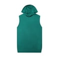 thumbnail image 1 of Dagegui Men's Workout Hoodies Summer Athletic Training Tank Tops Sleeveless Gym Bodybuilding Hooded T-Shirts Solid Color Muscle Tanks Green L, 1 of 3