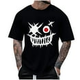 thumbnail image 1 of Dagegui Mens 3D Printed T-Shirts Funny Face Tooth Graffiti Graphic Tees Plus Size Short Sleeve Crewneck Shirts Casual Loose Party Costumes Halloween Black M, 1 of 4