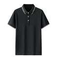 thumbnail image 1 of Dagegui Mens Black Short Sleeve Pullover Shirt Moisture Wicking Golf Tennis T-Shirt Breathable Summer Collared Athletic Tee M, 1 of 3
