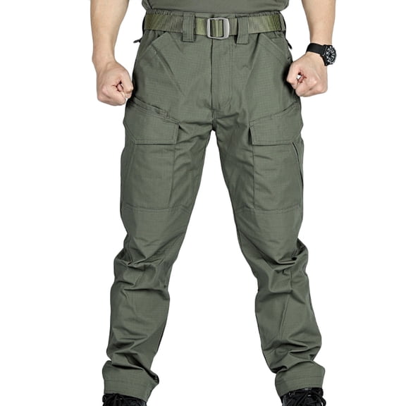 Dagegui Mens Cargo Pants Ripstop Waterproof Outdoor Hiking Joggers Multi Pockets Running Workout Athletic Tactical Pant Army Green M