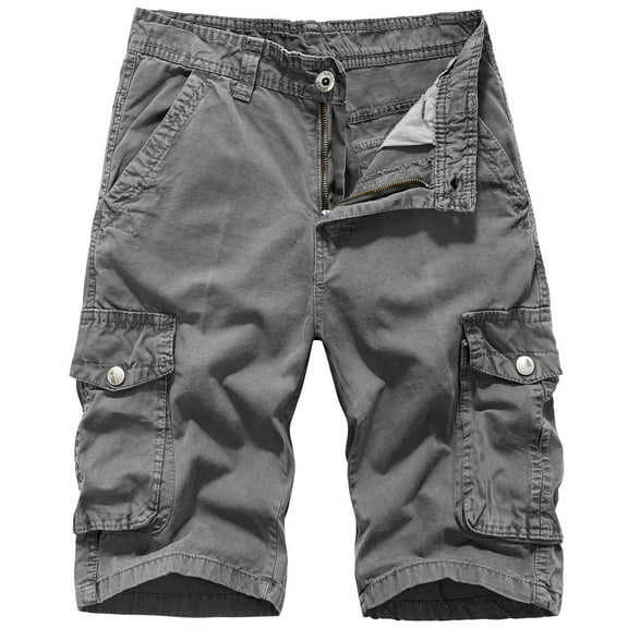 Dagegui Mens Cargo Shorts Cotton Multi Pocket Athletic Short Pants Summer Baggy Zipper Tactical Pant Casual Outdoor Fishing Hiking Shorts Dark Gray XL