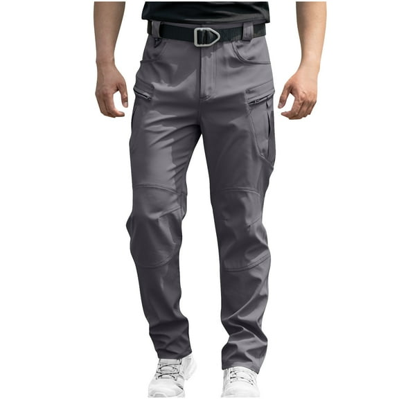 Dagegui Mens Cargo Work Pants Ripstop Tactical Pants with Multi Pockets Outdoor Waterproof Hiking Fishing Pants Gray S