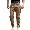 thumbnail image 1 of Dagegui Mens Cargo Work Pants Ripstop Tactical Pants with Multi Pockets Outdoor Waterproof Hiking Fishing Pants Khaki XL, 1 of 6
