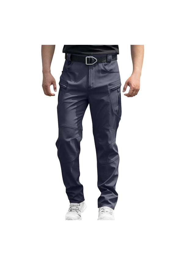 Mens Cargo Work Pants Ripstop Tactical Pants with Multi Pockets Outdoor Waterproof Hiking Fishing Pants Navy XL