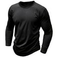 thumbnail image 1 of Dagegui Mens Casual T-Shirts Long Sleeve Crewneck Shirt Gym Workout Athletic Tee Shirts Pullover Tops Black XL, 1 of 7