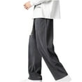 thumbnail image 1 of Dagegui Mens Corduroy Sweatpants Baggy Straight Leg Athletic Pants Drawstring Elastic Waist Running Jogger Sweatpant with Pockets Gray M, 1 of 5