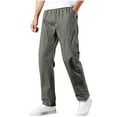 thumbnail image 1 of Dagegui Mens Cotton Cargo Pants Cozy Elastic Waist Straight Fit Pant Big and Tall Outdoor Running Athletic Work Trousers Summer Clothes Time Limited Offer Army Green 2XL, 1 of 5