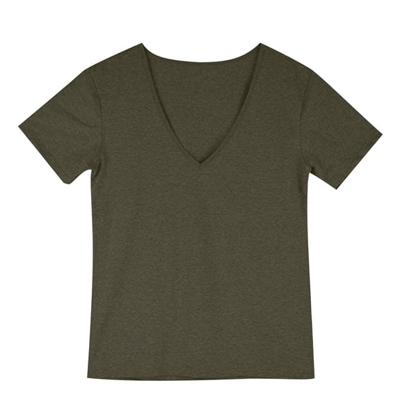 Dagegui Mens Cotton T-Shirts Deep V-Neck Short Sleeve Shirt Quick Dry Gym Workout Muscle Tee Running Training Tops Army Green 3XL