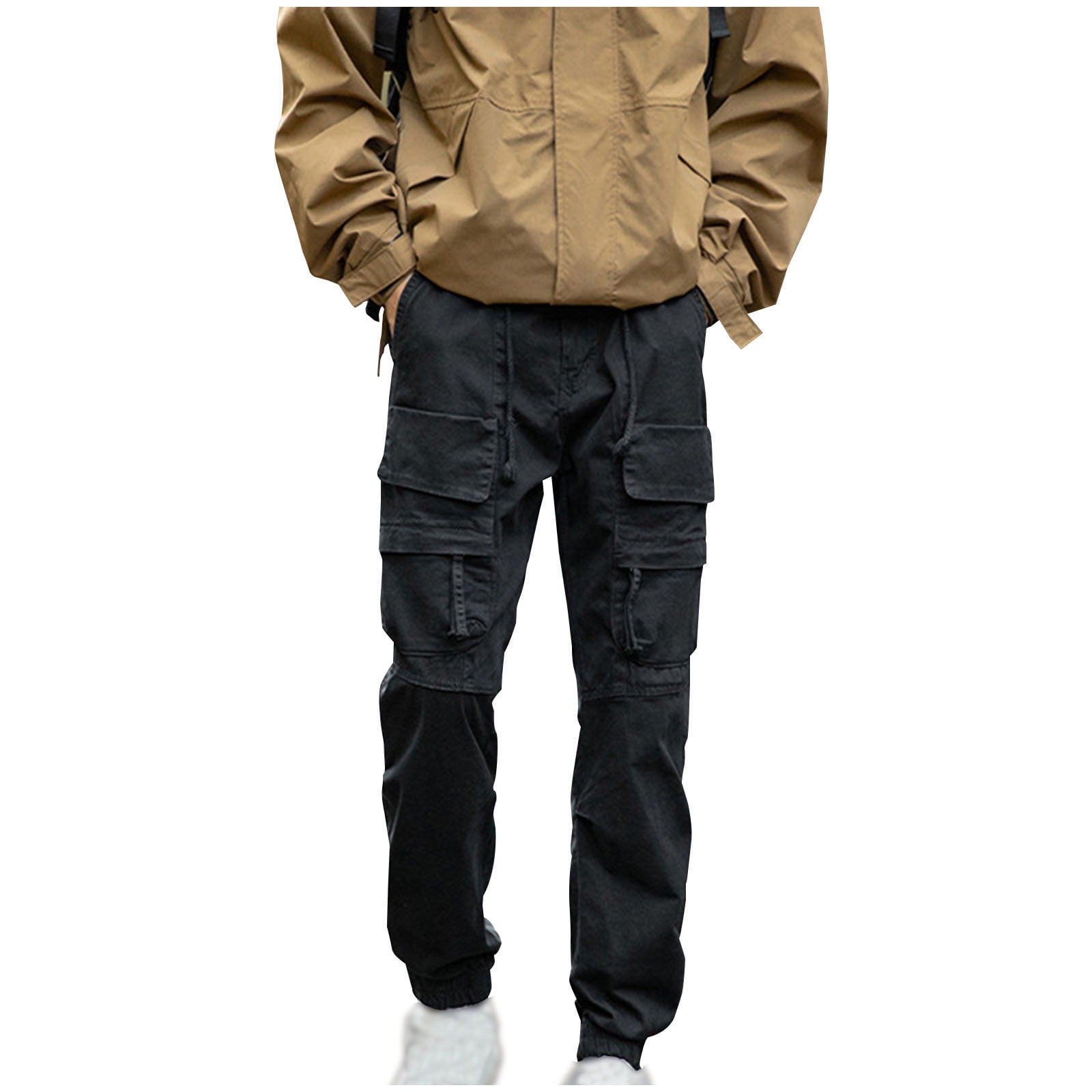 Dagegui Mens Cotton Tactical Pants Casual Elastic Waist Cargo Pant Big ...