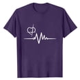 thumbnail image 1 of Dagegui Mens Crew Neck Short Sleeve T-Shirt Heartbeat Graphic Tees Summer Casual T Shirts Soft Comfy Everyday Tops Purple S, 1 of 5