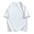 thumbnail image 1 of Dagegui Mens Crew Neck T-Shirt Cotton Summer Short Sleeve Casual Loose Fit Shirt Big and Tall Baggy Tee Tops Solid Color Basic Shirts White XL, 1 of 6