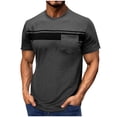 thumbnail image 1 of Dagegui Mens Crewneck T Shirts with Pocket Contrast Color Short Sleeve Athletic T-Shirt Moisture Wicking Running Workout Tee Summer Tops Dark Gray S, 1 of 7