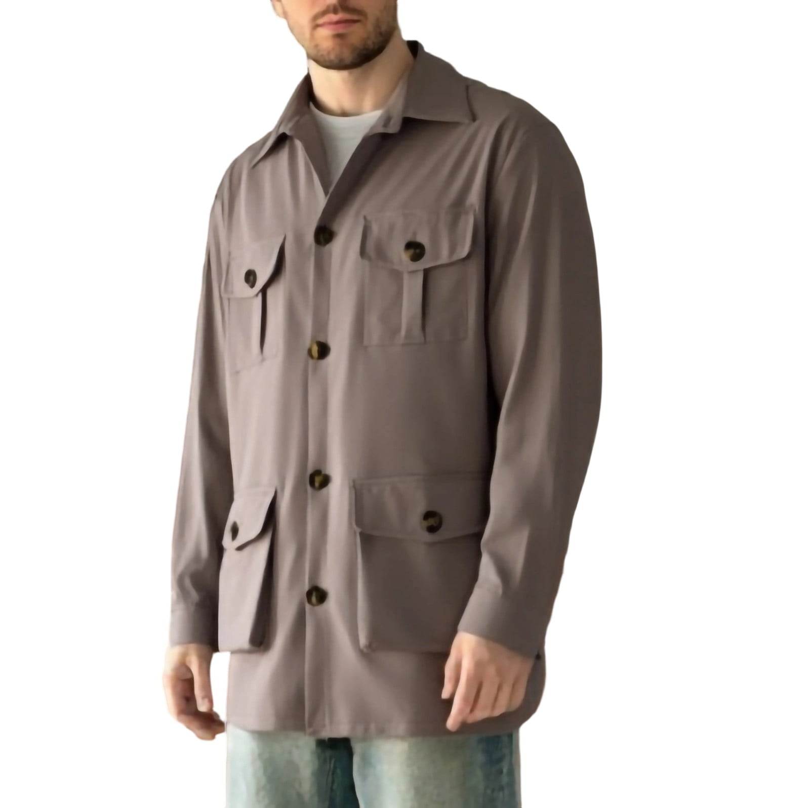 Dagegui Mens Fall Coats Casual Long Sleeve Button Down Turndown Collar ...