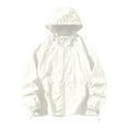 thumbnail image 1 of Dagegui Mens Full Zip UPF 50+ Hoodie UV Sun Protection Hooded Jacket Long Sleeve Lightweight Fishing Hiking Outdoor Shirts with Pockets White M, 1 of 5