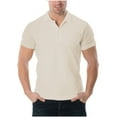 thumbnail image 1 of Dagegui Mens Golf Sport Shirt Beige Short Sleeve Mesh Breathable T-Shirt Lightweight Slim Fit Athletic Tee Summer Wear L, 1 of 5