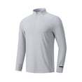 thumbnail image 1 of Dagegui Mens Golf Sun Protection Shirts 1/4 Zip Long Sleeve Quick Dry Athletic Fitness Gym T-Shirt Lightweight UV Running Workout Tee with Thumb Holes Gray S, 1 of 6