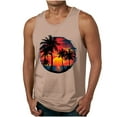 thumbnail image 1 of Dagegui Mens Hawaiian Tank Tops Summer Beach Sleeveless Vacation Shirts Muscle Gym Vest Palm Tree Graphic Tank Top Khaki 4XL, 1 of 5