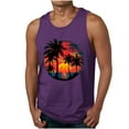 thumbnail image 1 of Dagegui Mens Hawaiian Tank Tops Summer Beach Sleeveless Vacation Shirts Muscle Gym Vest Palm Tree Graphic Tank Top Purple 3XL, 1 of 5