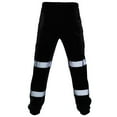 thumbnail image 1 of Dagegui Mens High Visibility Safety Sweatpants Reflective Striped Joggers Fleece Elastic Waist Drawstring Pants with Pockets Black L, 1 of 2