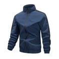 thumbnail image 1 of Dagegui Mens Hiking Jackets Stand Collar Windbreaker Softshell Jacket Fall Windproof Zip Up Coat with Pockets Dark Blue XXL, 1 of 8
