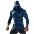 thumbnail image 1 of Dagegui Mens Hooded Sun Shirts UPF 50+ Long Sleeve UV Protection Fishing Hoodies with Face Mask Breathable Rash Guard T-Shirts for Hiking Fishing Camping Navy XXXL, 1 of 3