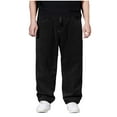 thumbnail image 1 of Dagegui Mens Jeans Casual Elastic Waist Wide Leg Denim Pants Loose Fit Work Everyday Pant Black 44, 1 of 5