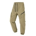 thumbnail image 1 of Dagegui Mens Jogger Cargo Pants Quick Dry Outdoor Hiking Fishing Pants with Drawstring Plus Size Lightweight Multi Pockets Activewear Trousers Time Limited Offer Khaki 3XL, 1 of 7