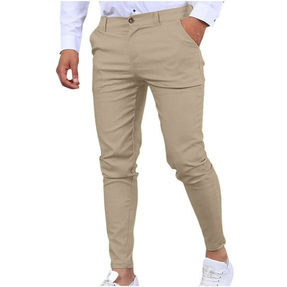 Dagegui Mens Joggers Pant Slim Fit Running Athletic Tapered Pants Lightweight Everyday Work Pants with Pockets Khaki M
