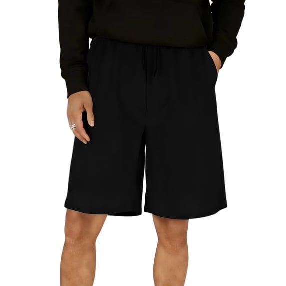Dagegui Mens Knee Length Sport Shorts Drawstring Elastic Waist Sweat Shorts Breathable Summer Jogging Basketball Shorts with Pocket Black S