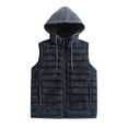 thumbnail image 1 of Dagegui Mens Lightweight Hooded Vest Quilted Sleeveless Jackets Full Zip Up Outerwear Fall Winter Outdoor Athletic Jacket with Pockets Gray L, 1 of 7