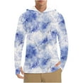 thumbnail image 1 of Dagegui Mens Long Sleeve Sun Shirts UPF 50+ Rash Guard Hoodies Quick Dry UV Protection Hooded Shirts for Running Hiking Travel Blue M, 1 of 8